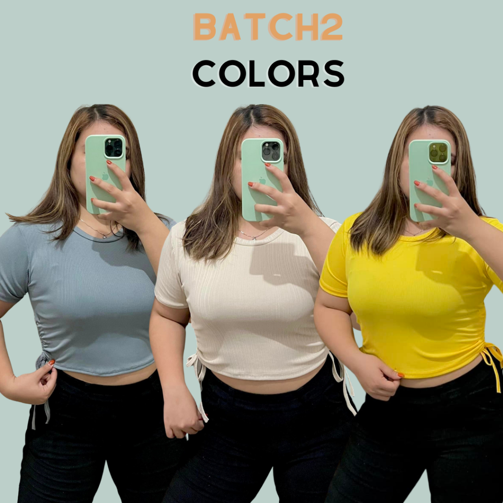 Ruched side string crop top (Batch2 Colors) (Medium - Large size ...