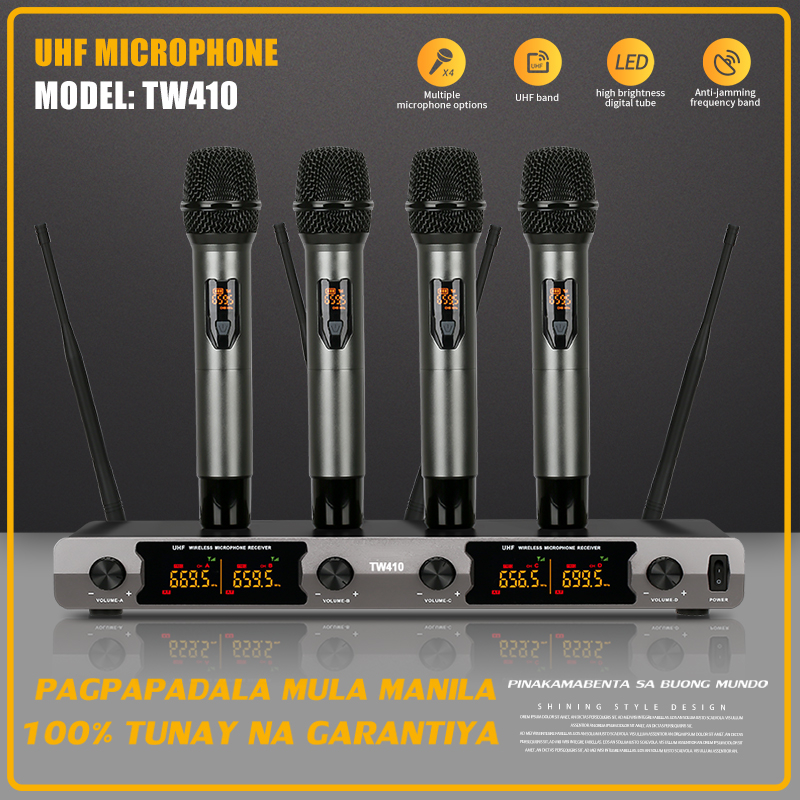 TW410 wireless handheld microphone 4 handheld wireless microphone 800MHz fixed frequency 4 mic