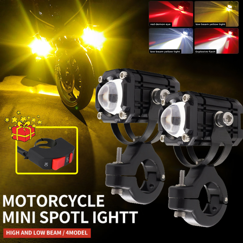 🪔Mini Driving Light 4 Modes With Switch AntiFog Waterproof Spotlight