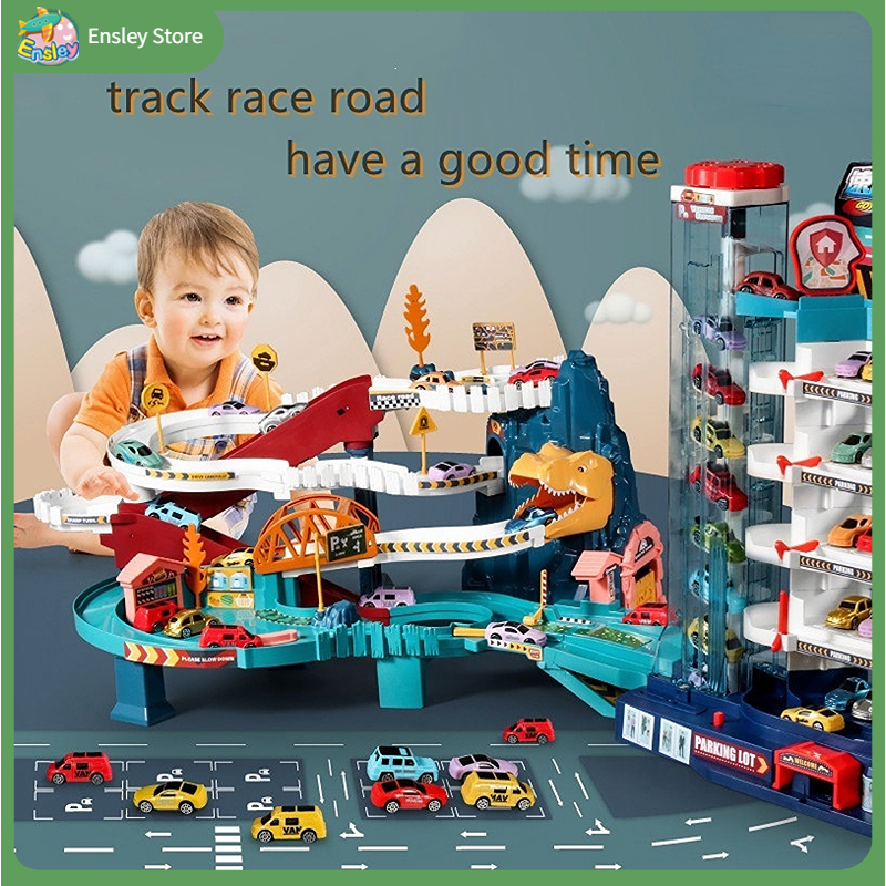 Children's Toy Set 3D Dinosaur Rail Car Children's Educational ...