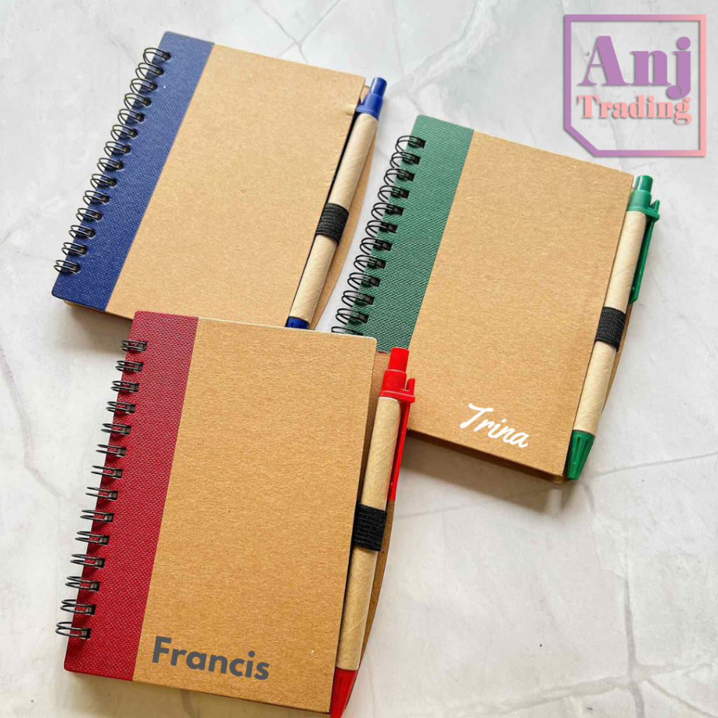 A6 Spiral Notebook Lined Journal with FREE PEN Pocket Notebook Kraft