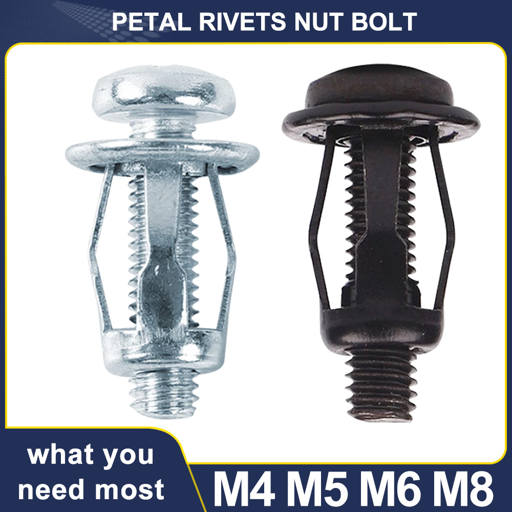 10Pcs M4/M5/M6/M8 Petal Rivet Jack Nuts License Fixed Screw Petal Rivet Lock Nuts With Screw