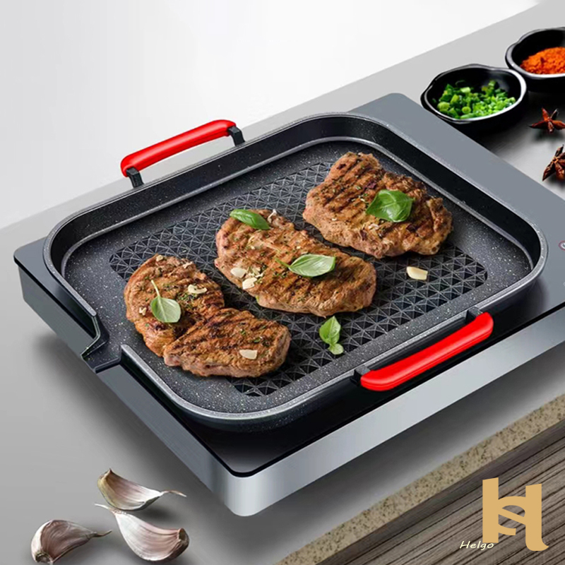 NonStick Grill Pan For Induction cooker/Gas stove Samgyupsal Korean