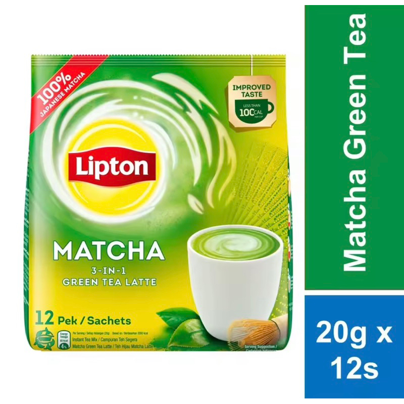 BEST BEFORE DATE MARCH 31, 2024 Lipton Matcha Green Tea Latte 12s