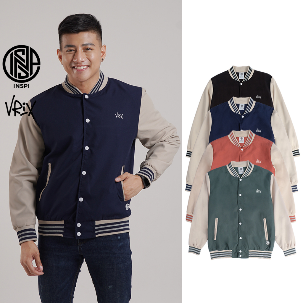 INSPI x Vrix Varsity Jacket for Men w/ Buttons and Pockets Korean ...