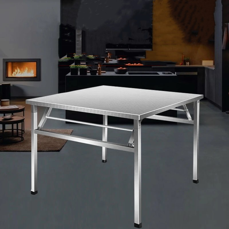 Stainless steel folding table, study table, portable small square table ...