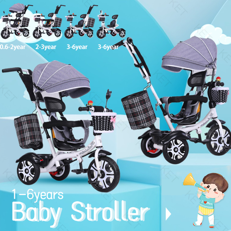 4 In 1 kids bike baby tricycle Children Tricycle Baby Stroller kids