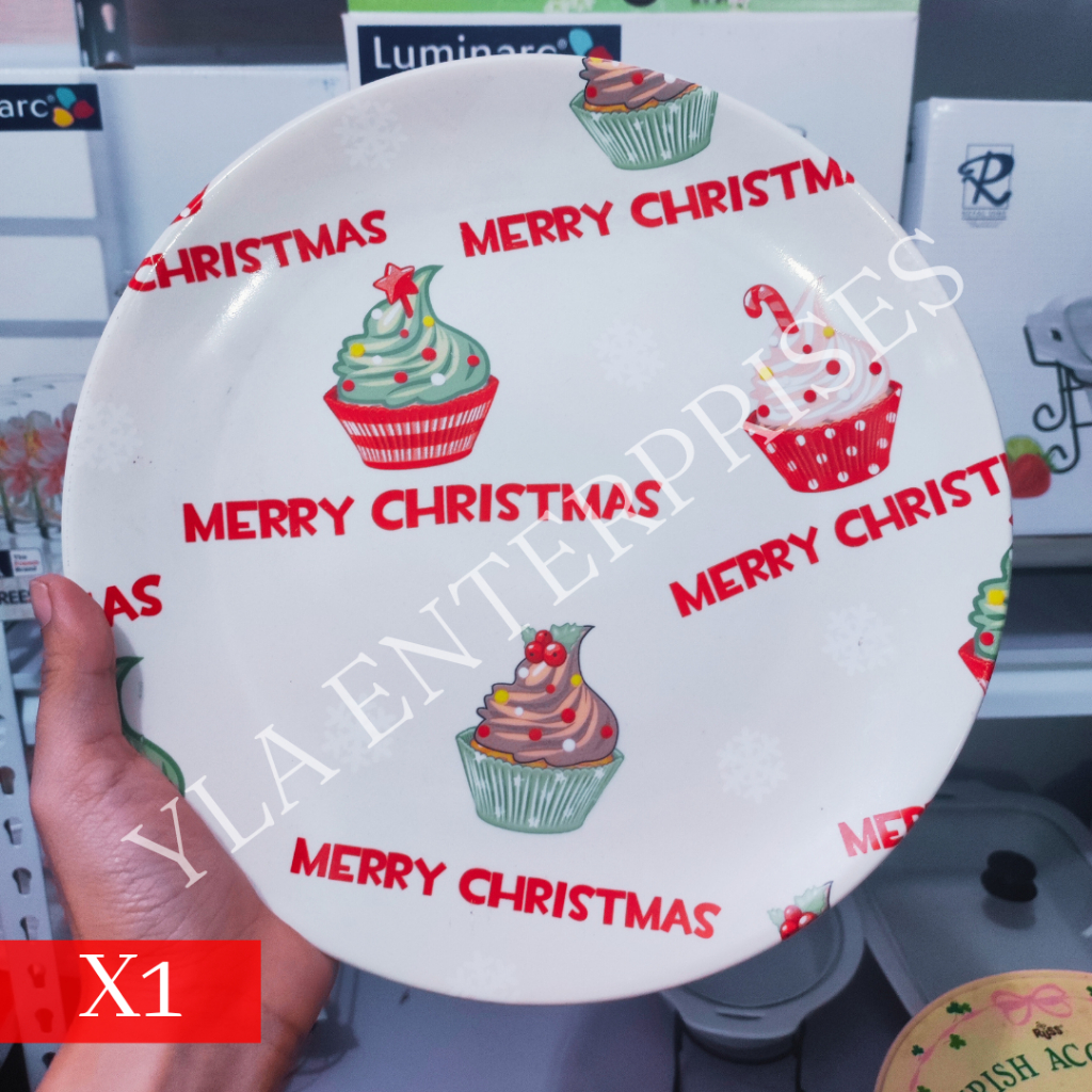 YLA CHRISTMAS DINNER PLATES 10 inches made in ceramic/breakable/thick