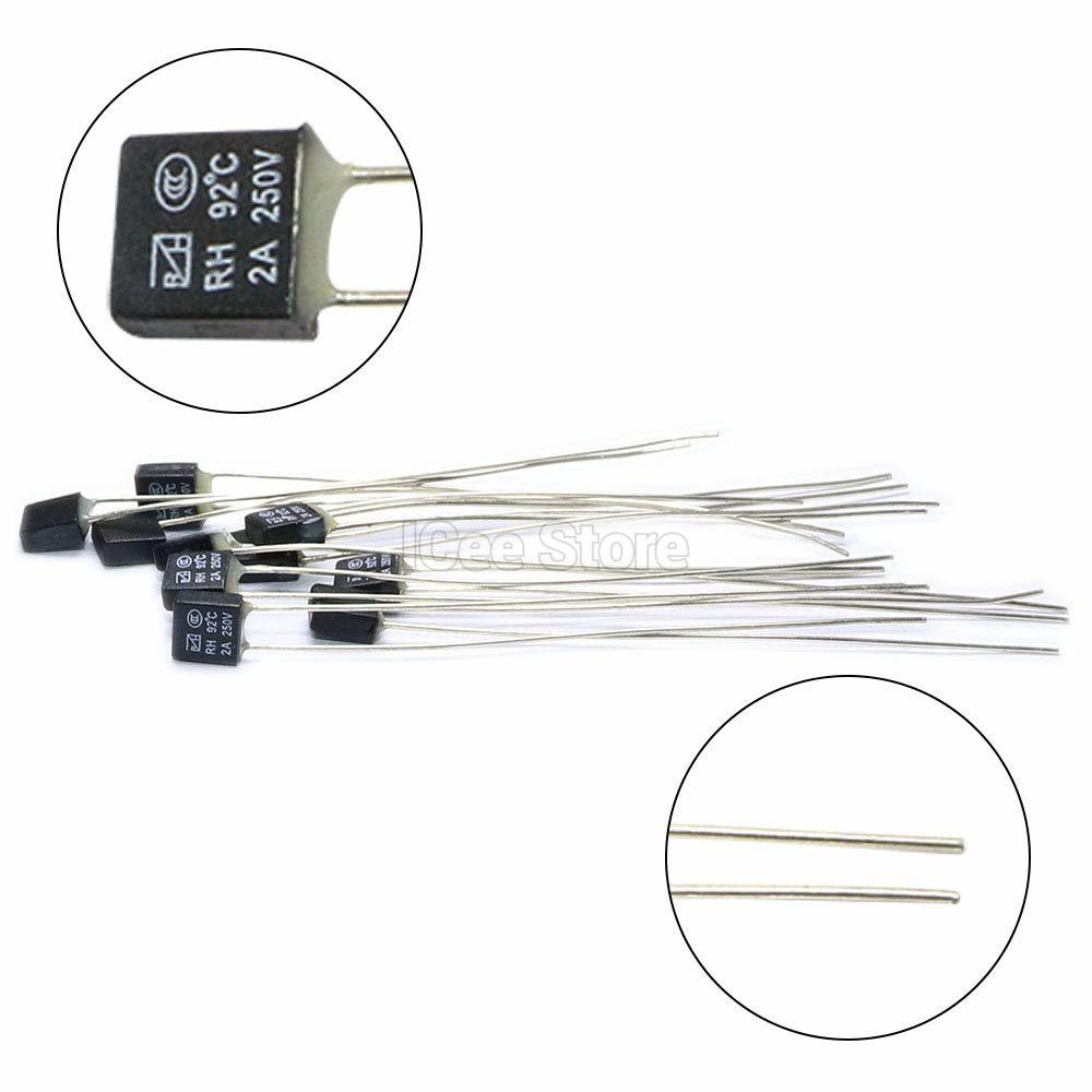 100Pcs/Set Fan Motor Thermal Fuse RH115/RH130 2A Black Square ...