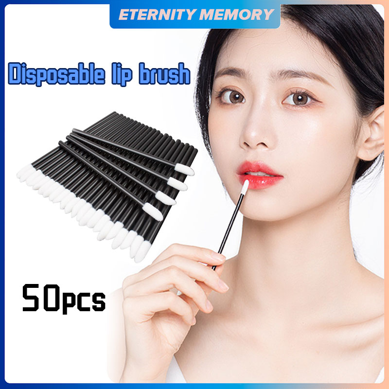 50pcs Disposable Lip Brush Lip Stick Brush Lipstick Eyelash Makeups