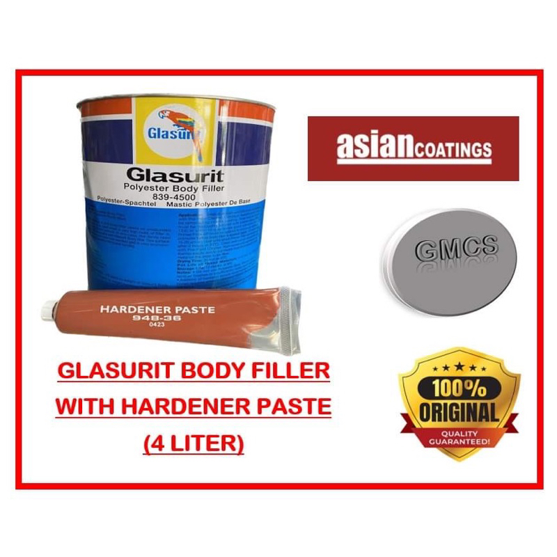 GLASURIT BODY FILLER 4liters with hardener paste / 1 gallon with