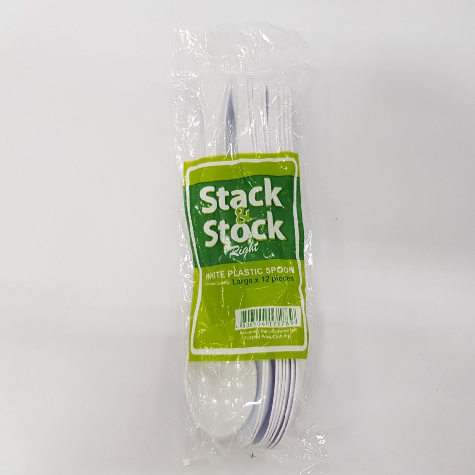 Stack & Stock Right White Plastic Spoon Large 12pcs | Shopee Philippines