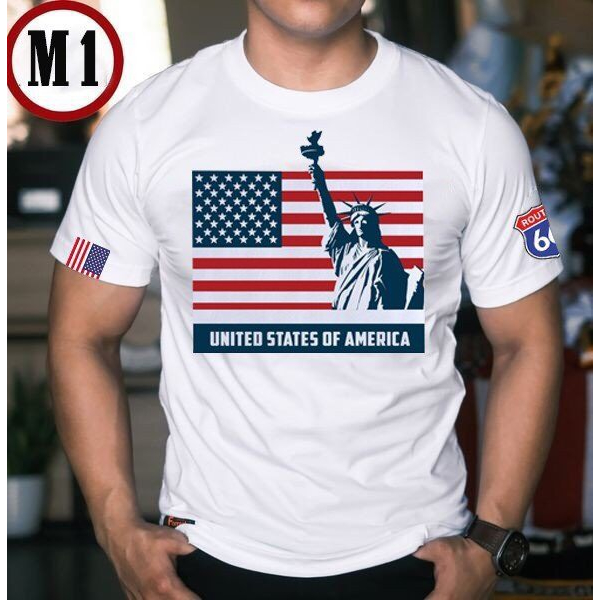 Men's T-shirts, men's T-shirts with USA goddess logo - AP186 | Shopee ...