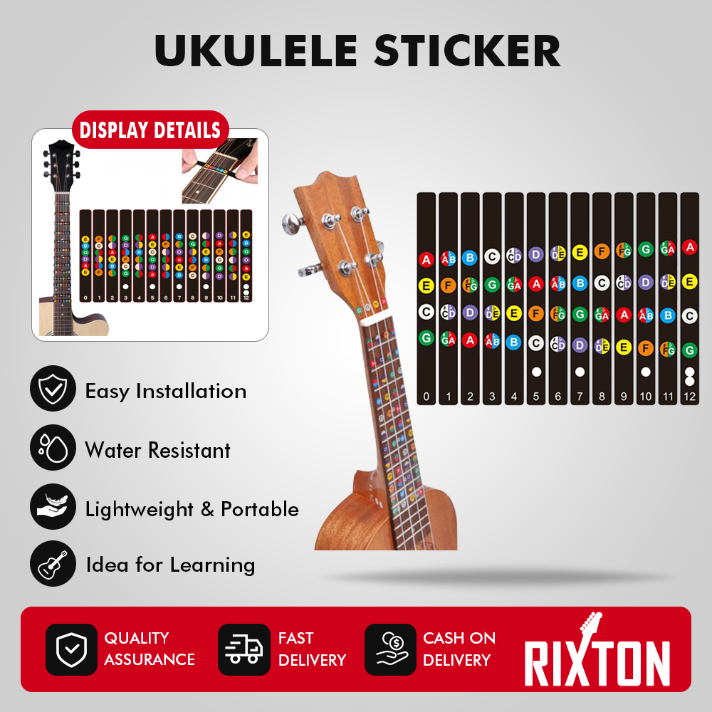 RIXTON Ukulele Sticker Fingerboard Scale Sticker Fretboard Sticker