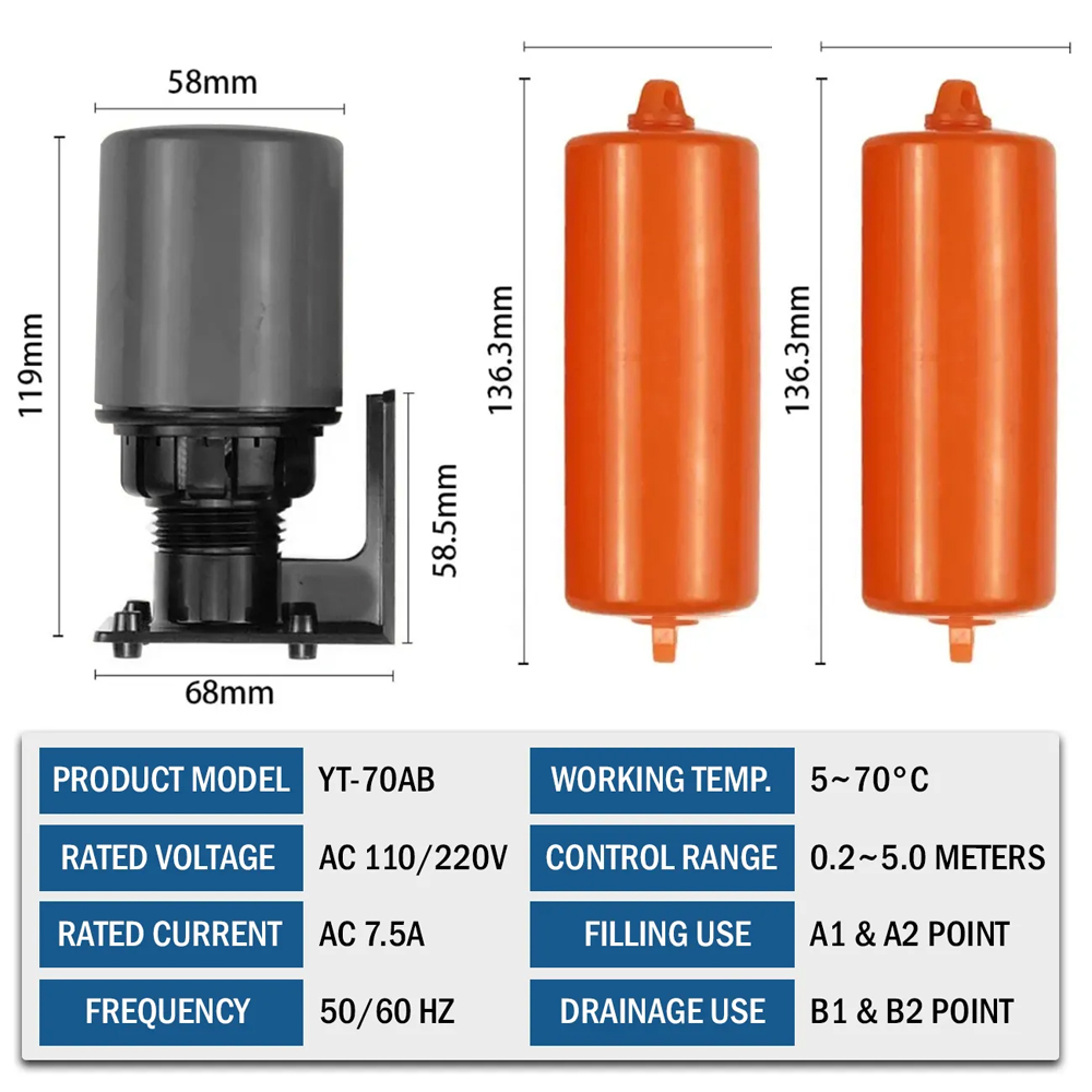Float Switch Double Float Suspension Automatic Liquid Level double ...