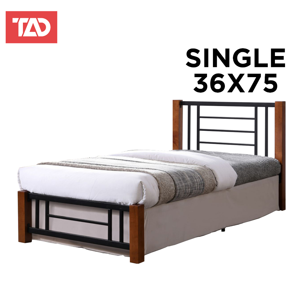 Bed Frame TAD WILLY (Wooden Post Bed) 36x75 48x75 54x75 60x75 | Shopee ...