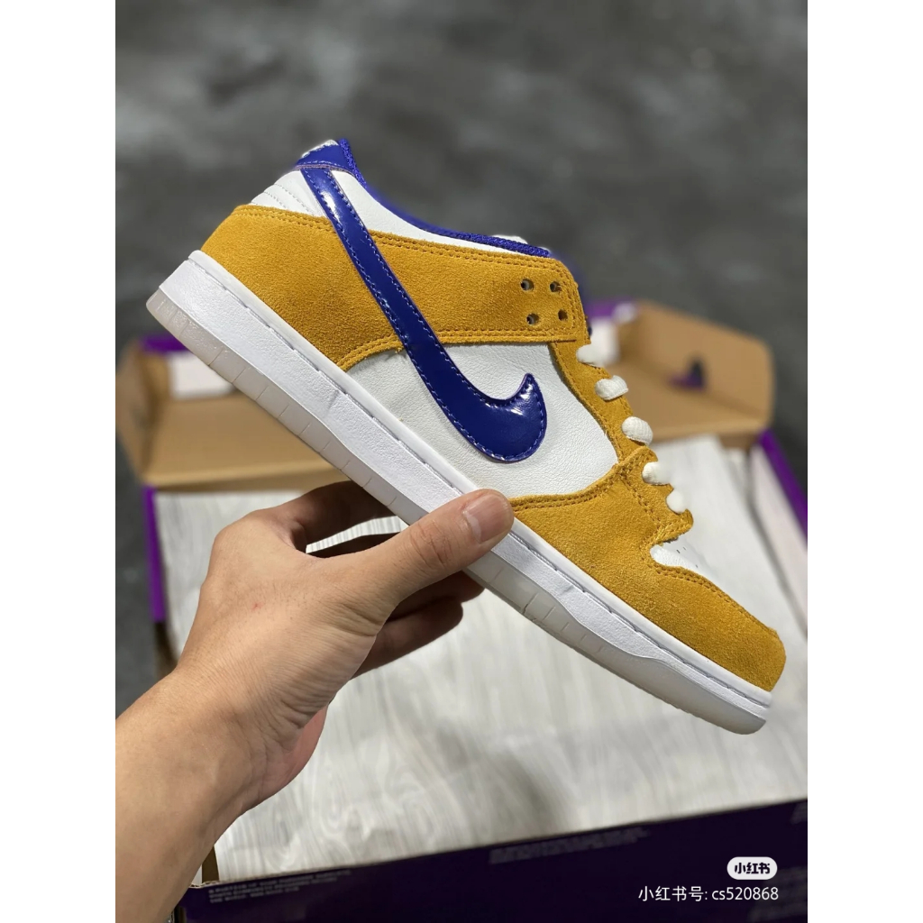 Sb Dunk Low Laker Orange Shoes For Woman And Man With Box And Paperbag 