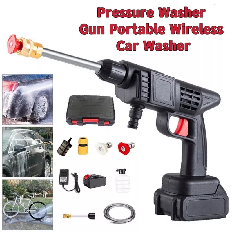 Pressure Washer Gun Portable Wireless Car Washer 24V Lithium Battery ...