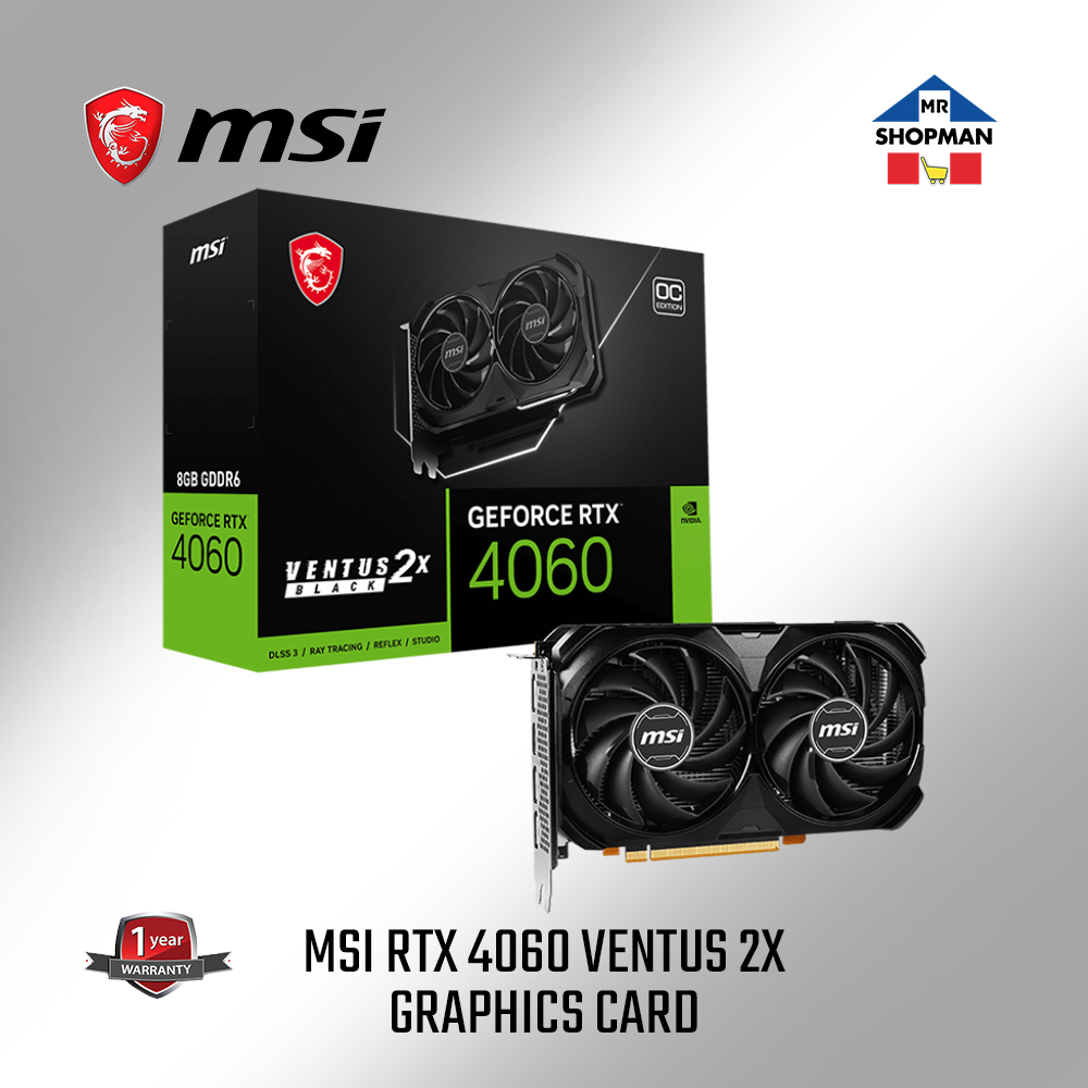 Msi GeForce RTX4060 VENTUS 2X OC BLACK 8G Video Graphics Card GPU Rtx ...