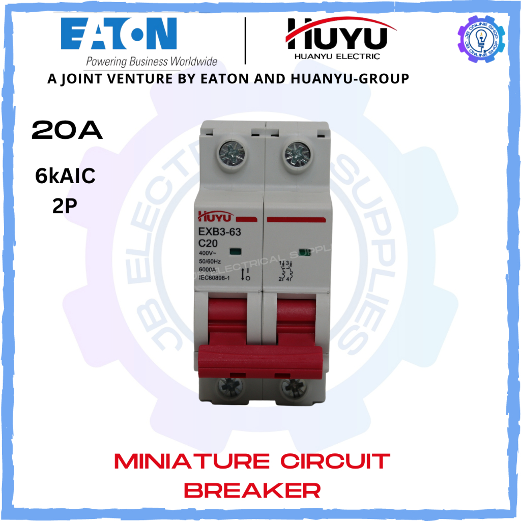 Huyu Miniature Circuit Breaker Reversible (MCB) 2 Pole | Shopee Philippines