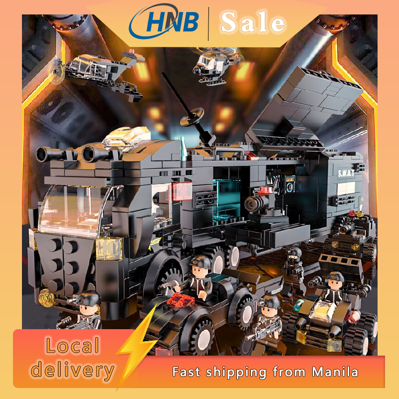 HNB 1000 pcs Compatible small Particle Building Blocks Swat Police Car ...