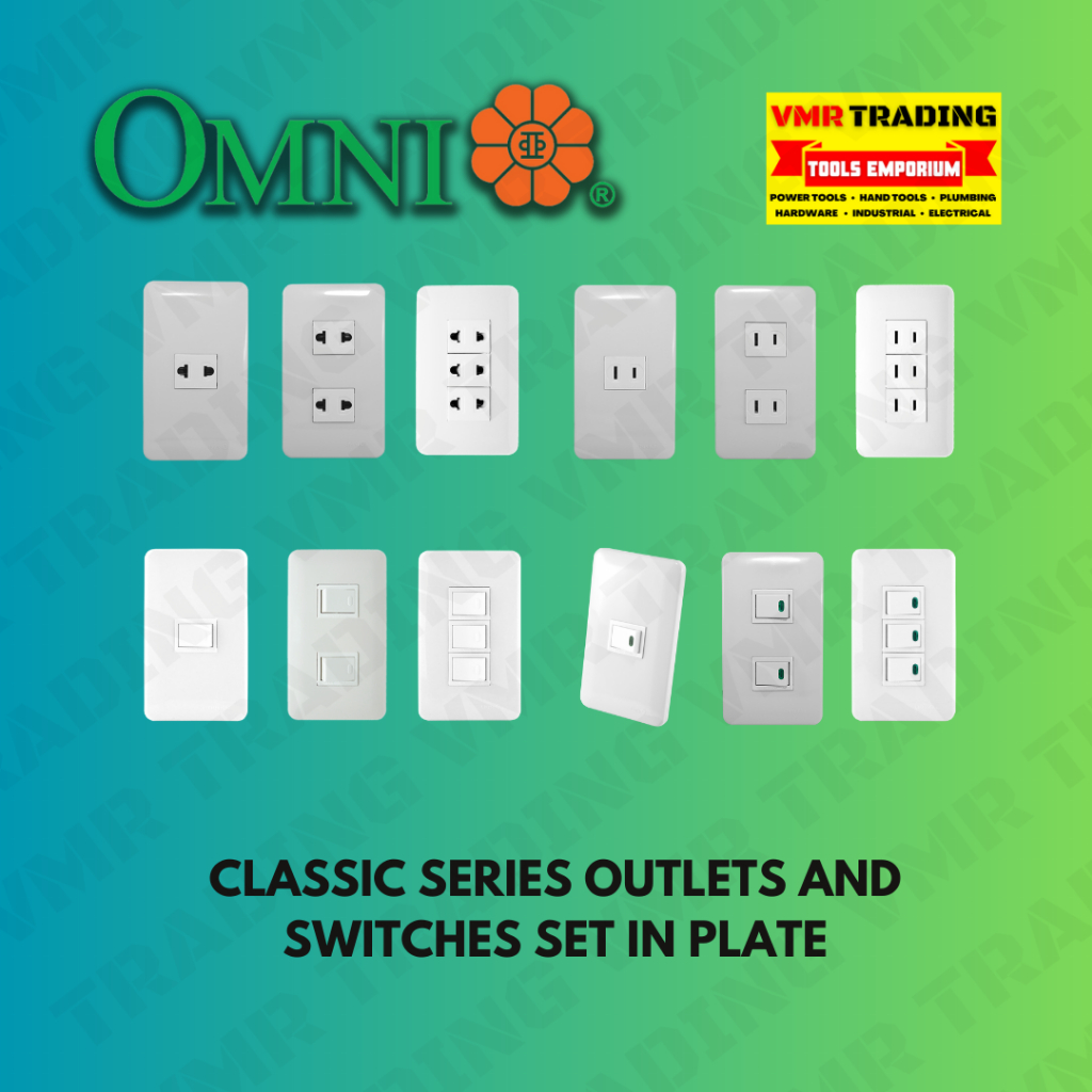 OMNI Classic Outlets and Switches Set in Plate (VMR TRADING) Shopee