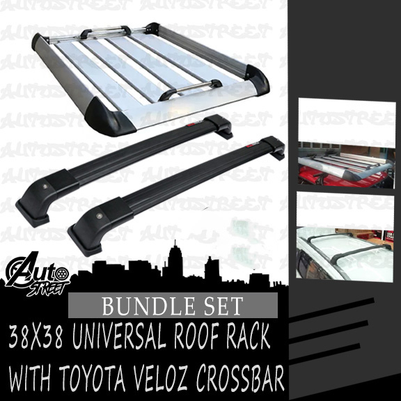 38x38 Aluminum Single Wall Roof Rack Top load Carrier Silver Bundle with Toyota Veloz 2022