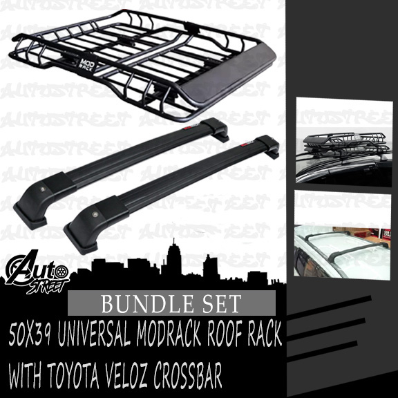 50X39 Aluminum MODRACK Roof Rack Top load Carrier Black Bundle with ...