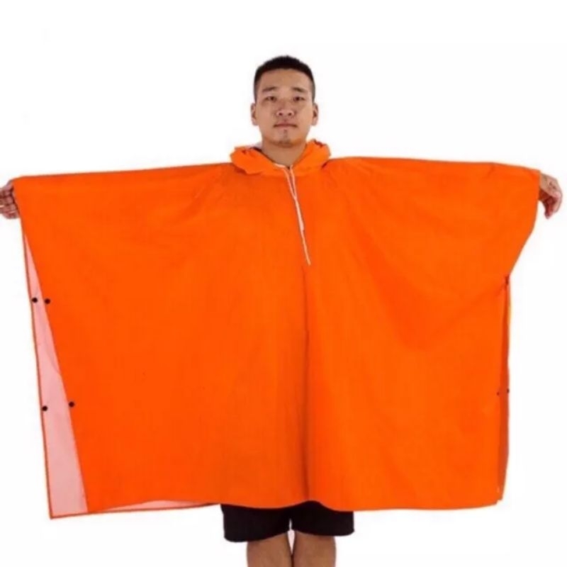 PONCHO 100 WATERPROOF HIGH QUALITY RAINCOAT, RAINY SEASON MOTORCYCLE RAINCOAT (Orange) Shopee