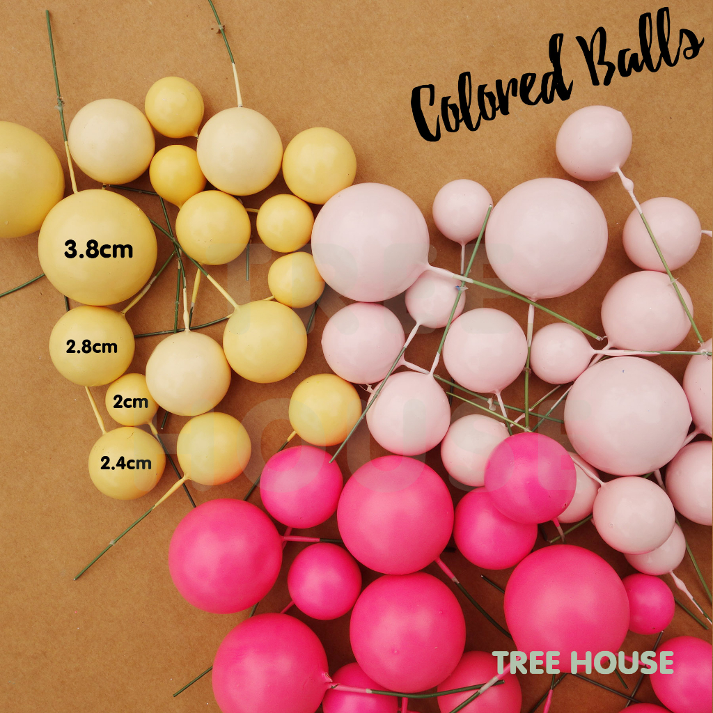 Cake decoration balls metallic pastel cake topper cake insert 4pcs ...