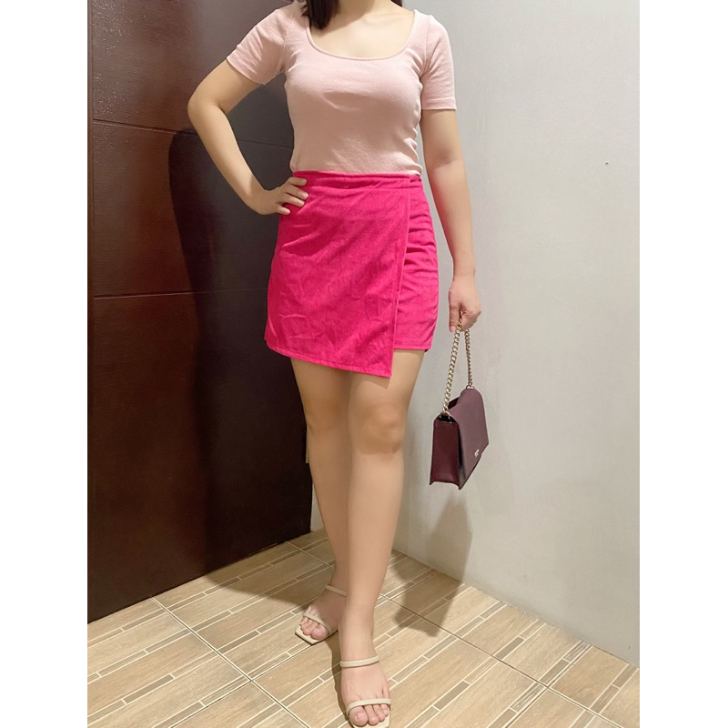 BlackPink Overlap Panel Skort with Waistband and Panty main image 0
