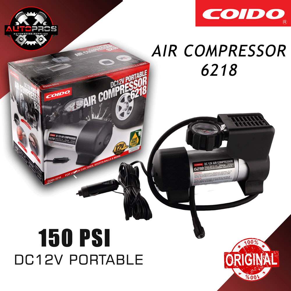 COIDO Tire Inflator 12V Portable Air Compressor PN6218 Shopee Philippines
