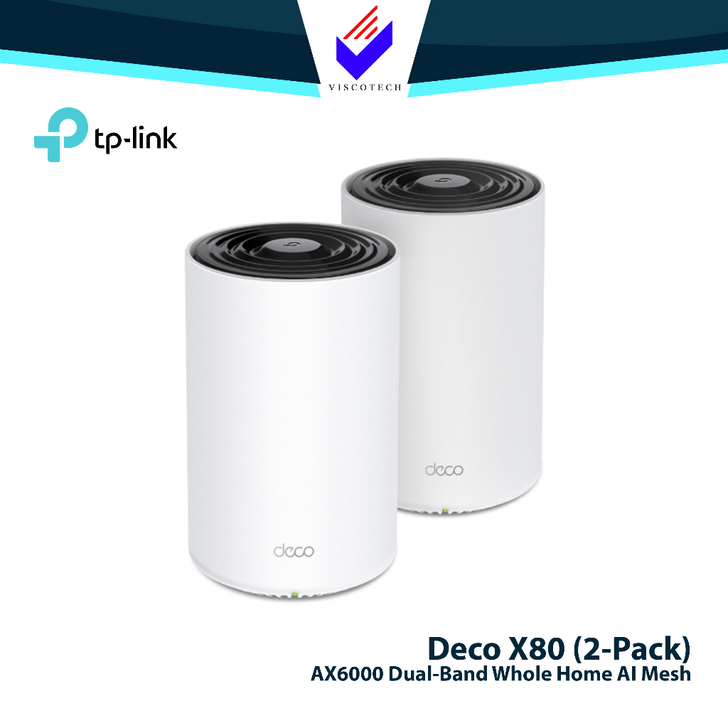 TP-Link Deco X80 AX6000 Dual-Band Whole Home AI Mesh WiFi 6 Gigabit ...