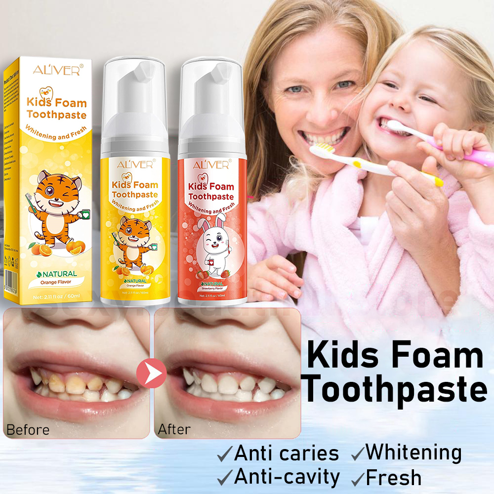 ALIVER Kids Foam Toothpaste Stain Removal Tooth Mousse Toothpaste Oral ...