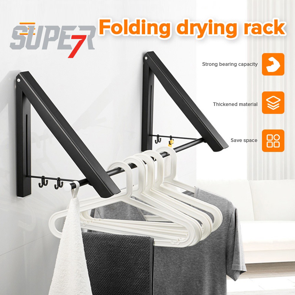 Clothes Drying Rack Wall Mounted Folding Laundry Drying Rack Hidden