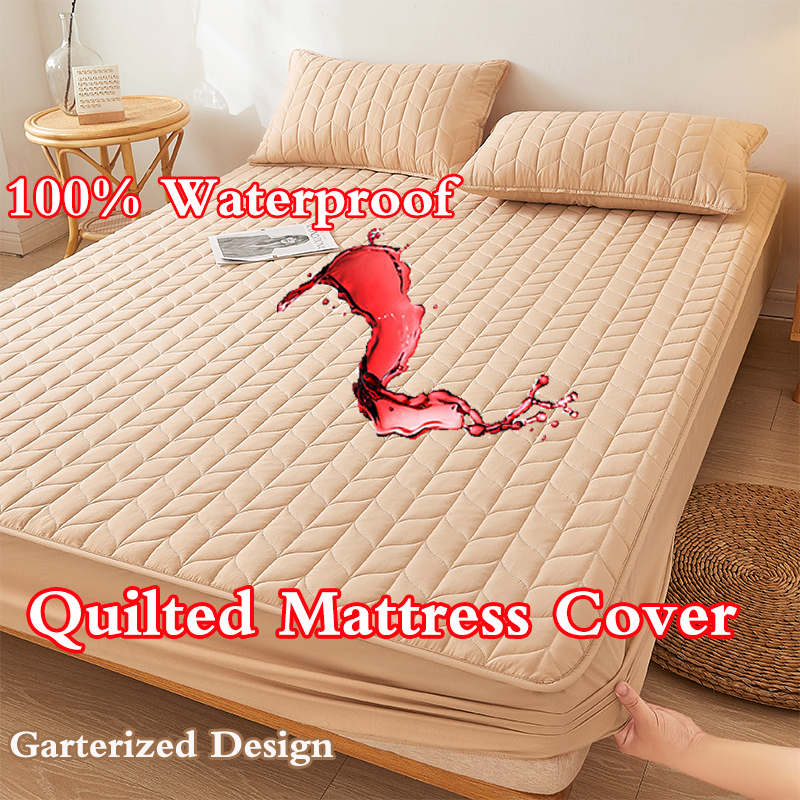 100Waterproof fitted Mattress Protector Quilted Mattress Cover Thicken