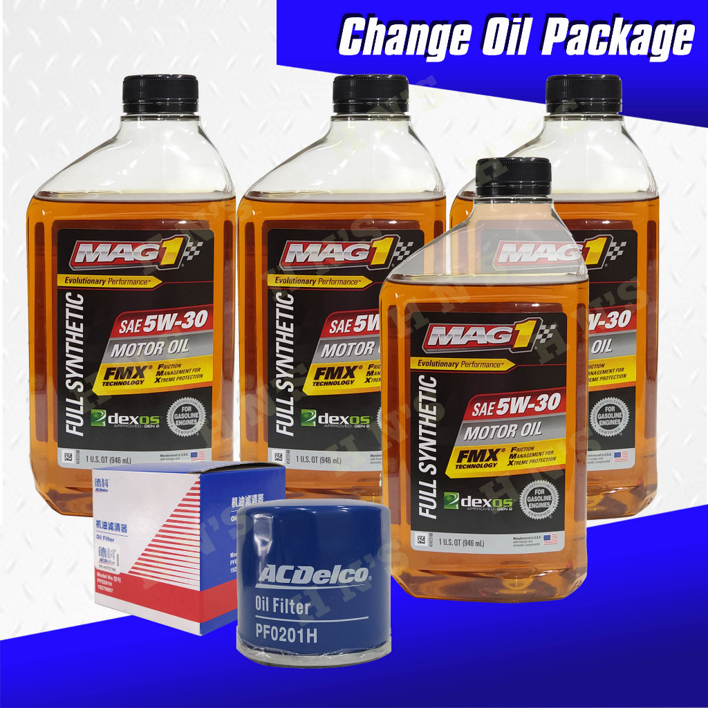 MAG 1 Full Synthetic SAE 5W30 Dexos Approved Oil Change Bundle For