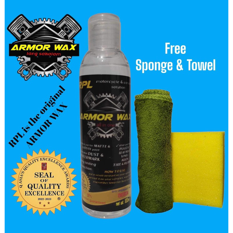 Armor Wax Coat w/ Sponge and Microfiber Cloth | Shopee Philippines