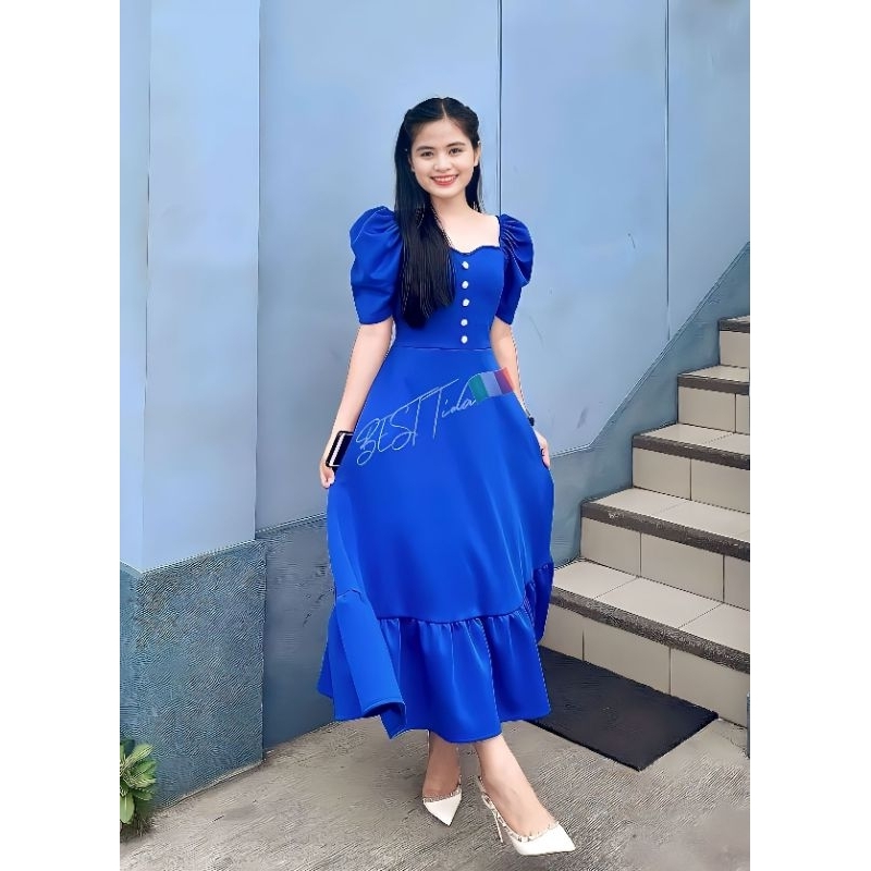 APRIL RUFFLES PUFFSLEEVE w/ POCKET & BELT. | Shopee Philippines