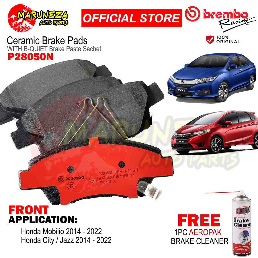 Brembo Brake Pads (P28050N) Honda City, Jazz, Mobilio Front Shopee