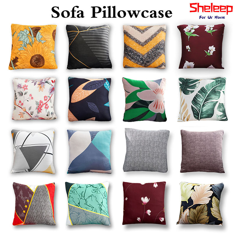 Sheleep 2 PCS Sofa Pillowcase With Zipper Pillow Case Square Throw Pillow Cover 45X45cm 18 x18 Shopee Philippines