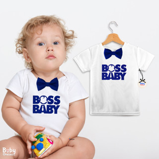 Boss Baby Onesie Baby Boy 0 12 months Cotton Frogsuit 1st Birthday Monthly Outfit Baby Onesies PH Shopee Philippines