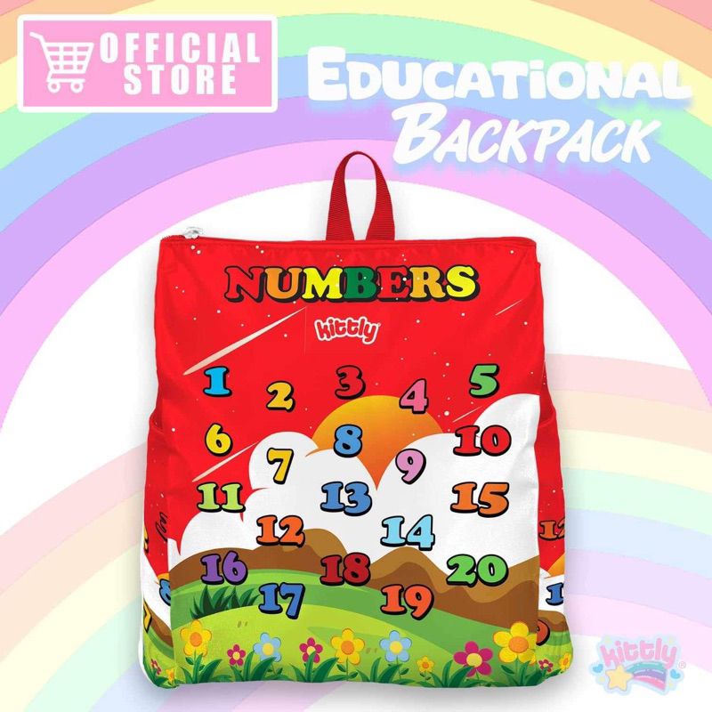 Kittly Educational Backpack Numbers Red Yellow Violet Shopee Philippines