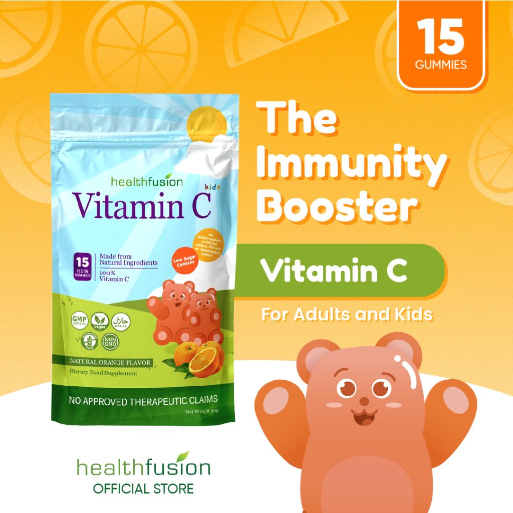 Vitamin C Immunity Pouch 15 Gummy Booster for Kids | Vegan Halal Gluten ...