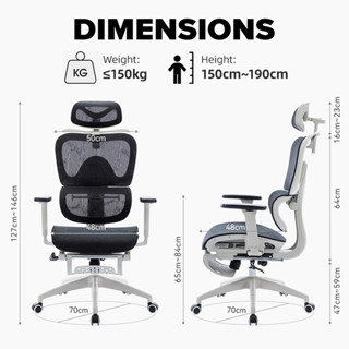 MUSSO E600 Ergonomic Chair 3D Handrail and Adjustable Headrest Gaming ...