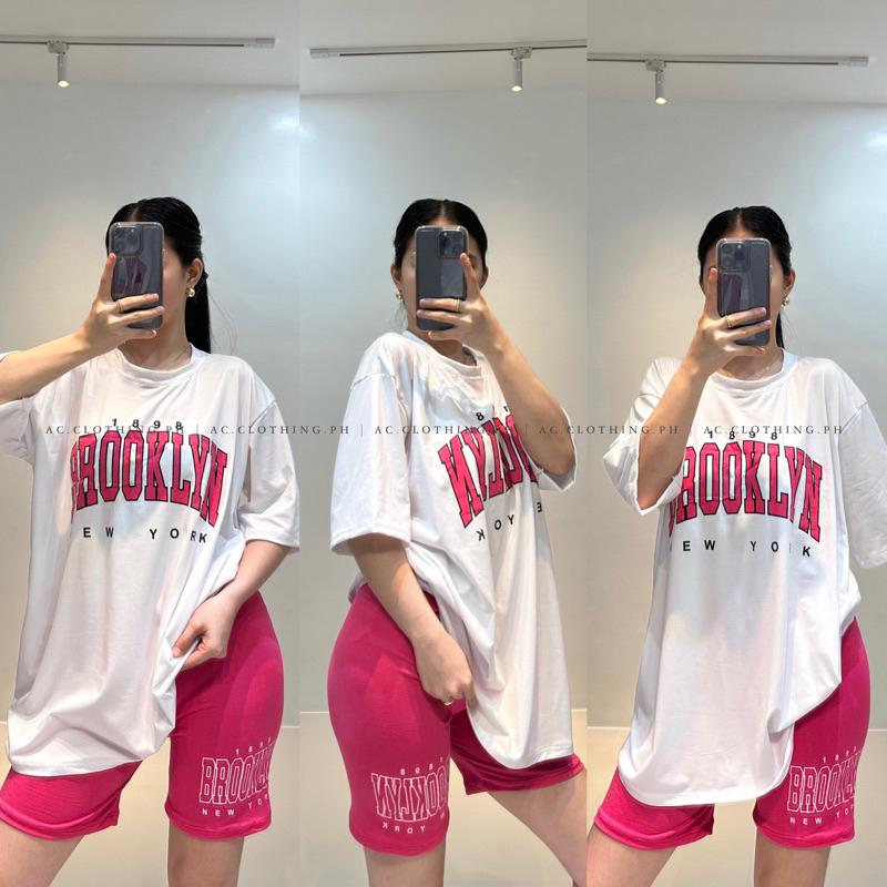 RILEY oversized T-shirt biker terno | Shopee Philippines