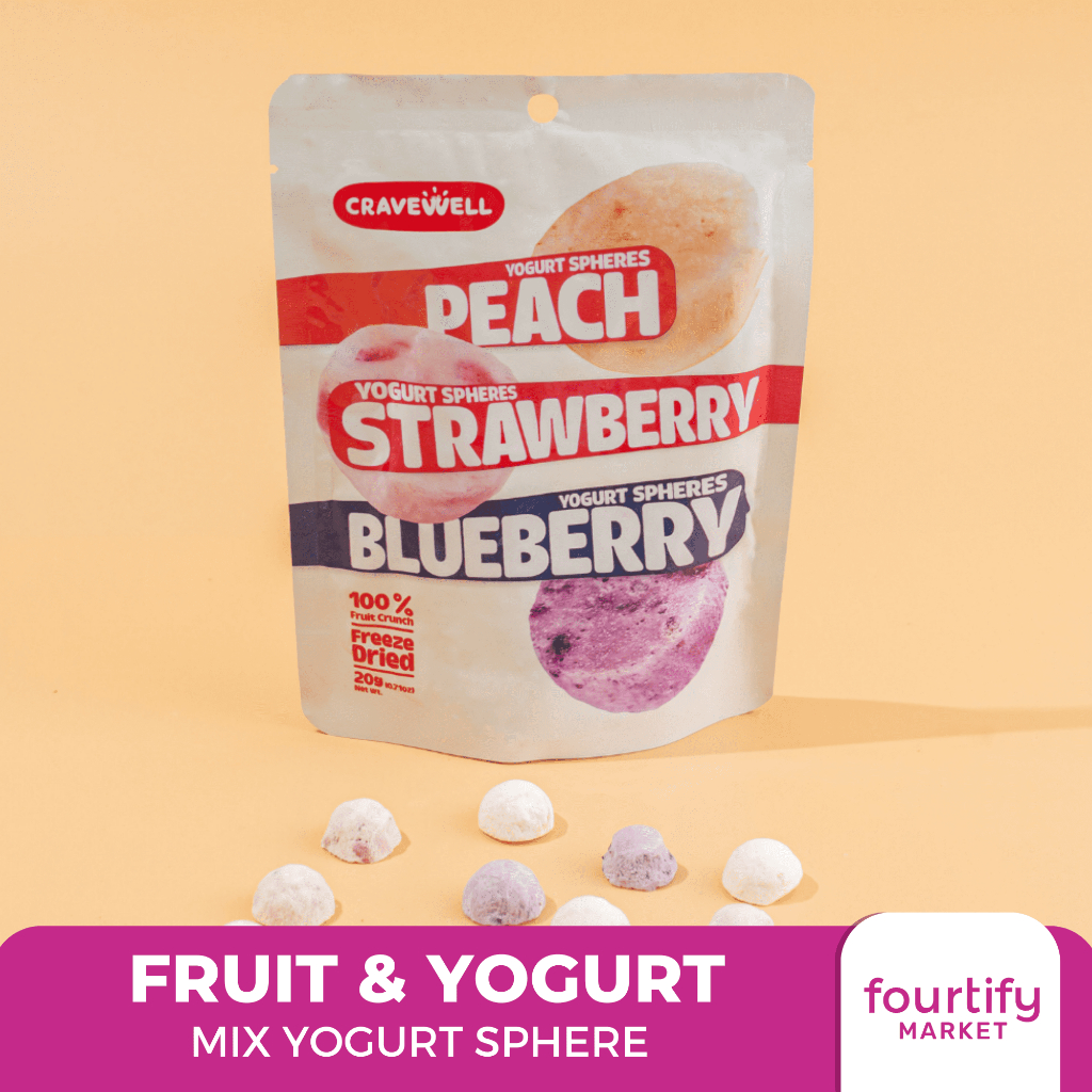 Cravewell Mix Yogurt Sphere Fruit Crunch 20g (Freeze-Dried Fruits ...