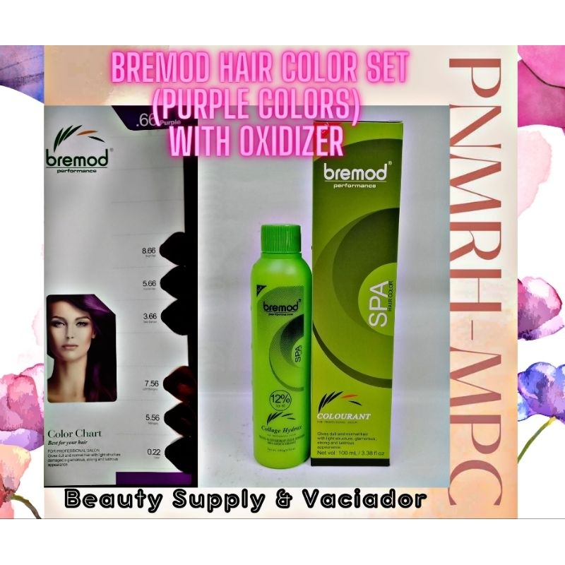 Bremod Hair Color Set (Purple Colors) with Oxidizing Cream Shopee
