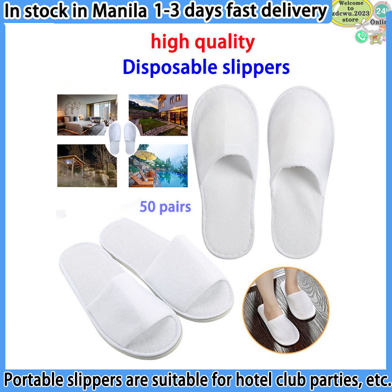 50 pairs of white closed toes SPA shoes Disposable slipper Hotel