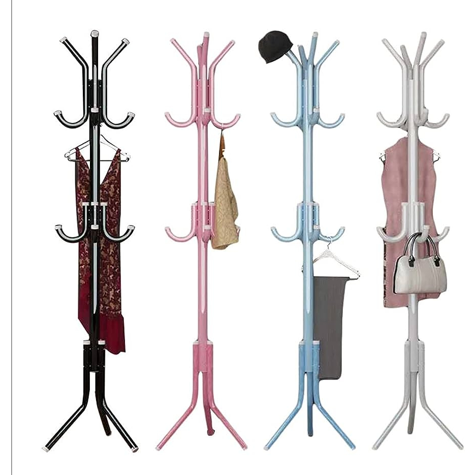 9 Hook Hanging Pole Rack Clothes Hanger Coat stand Storage | Shopee ...